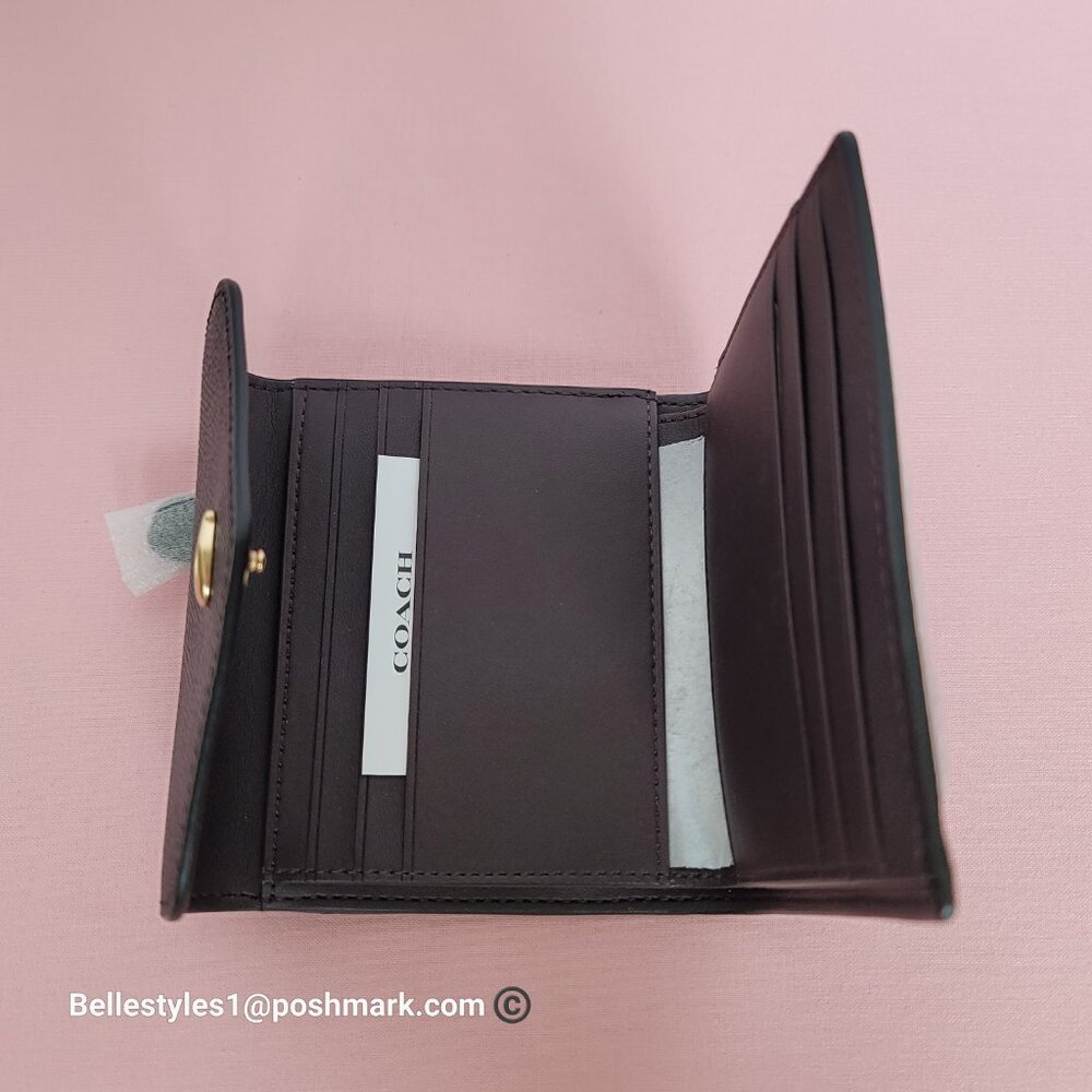 COACH Wyn Crossgrain Leather Small Leather Wallet- Black color 🎈$89. ⭐ - Picture 12 of 16
